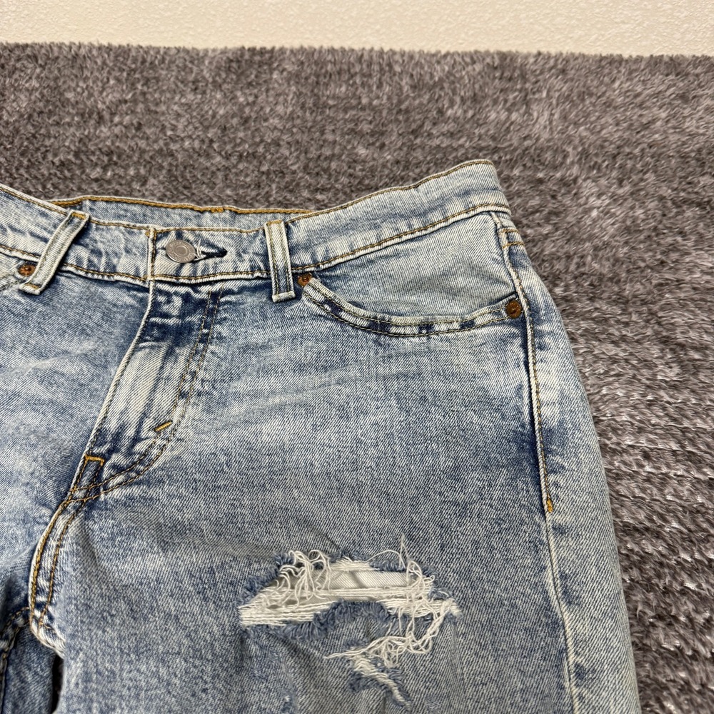 Levis Mens 511 Slim Fit Tapered Leg Jeans W30 L32 Light Wash Distressed Denim - Picture 15 of 16